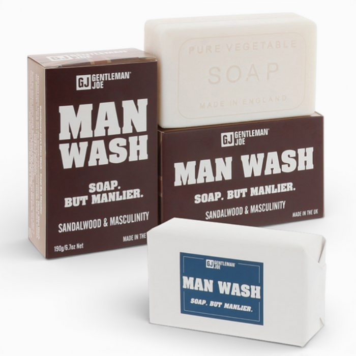Gentlemen Joe Man Wash Soap with opened box and soap bar displayed on white background