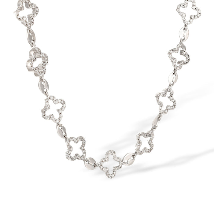 Gisahild White Hollow Trèfle Necklace