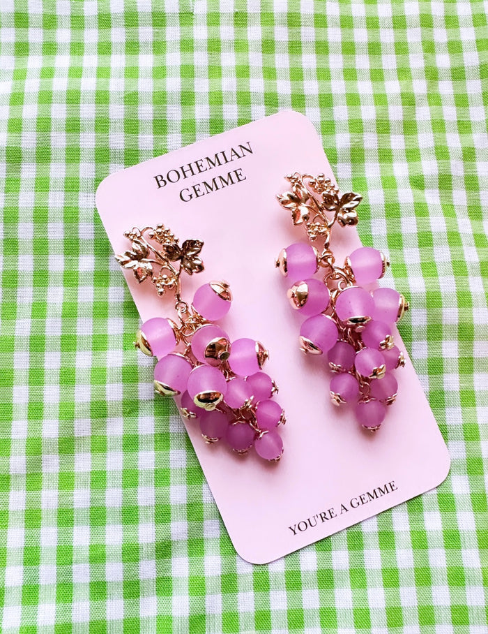 Grape Drop Earrings