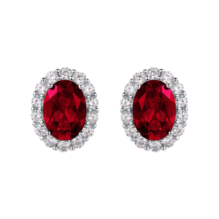 Guislaine Emerald Green Oval Stud Earrings