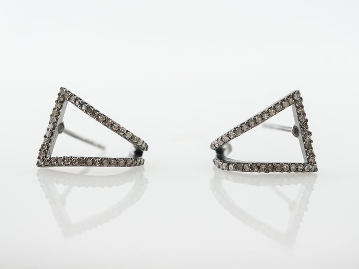 Half Carat Diamond Earrings in Sterling Silver