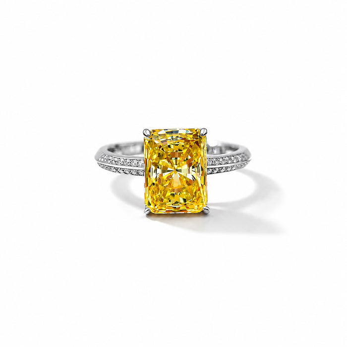 Hedberta Yellow Rectangular Ring