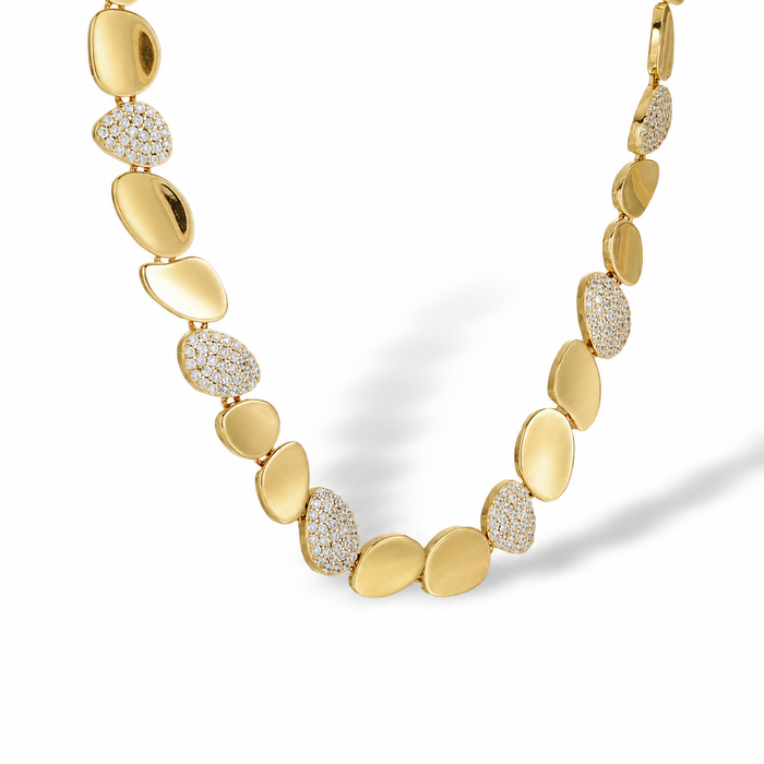 Hedlinde 18K Gold Irregular Pebble Choker Necklace