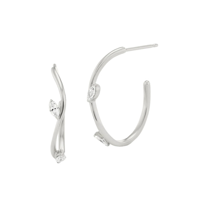 Hedrike 18K Gold C shape Marquise Earrings