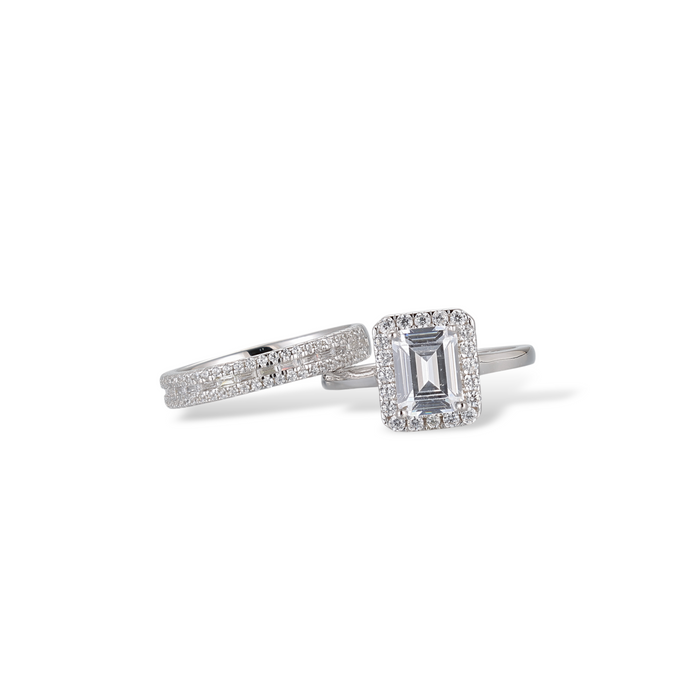 Hérèse Emerald White Ring Set