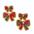 Holiday Tartan Double Bow Earrings