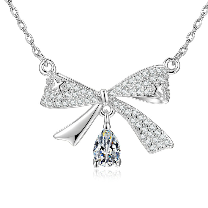 Hrodlind White Butterfly Bow Necklace
