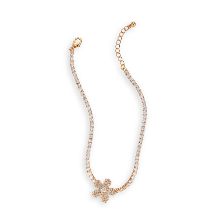 Irmvine 14K Gold Floral Choker Necklace