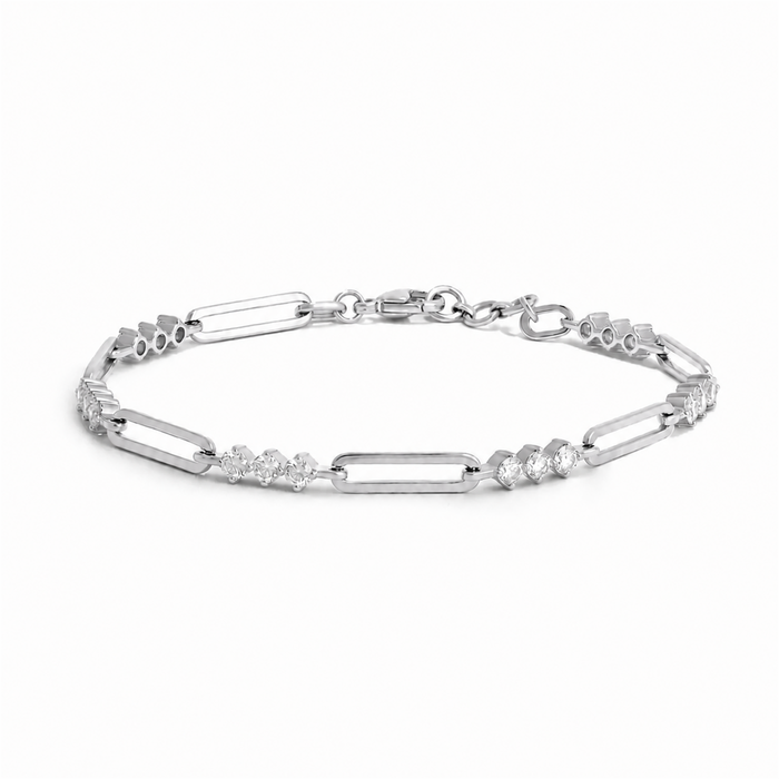 Irmwina 14k Gold Paperclip Link Moissanite Bracelet
