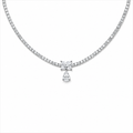 Joanna White Teardrop Rectangular Tennis Necklace