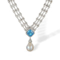 Kaja Blue Square Baroque Pearl Necklace