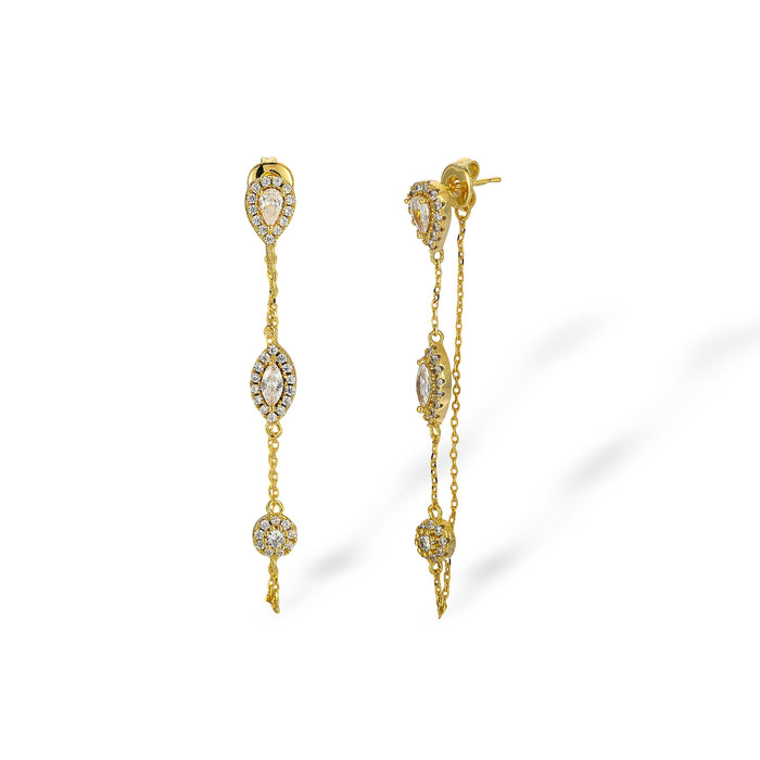 Kaya 14K Gold Marquise Teardrop Round Drop Earrings