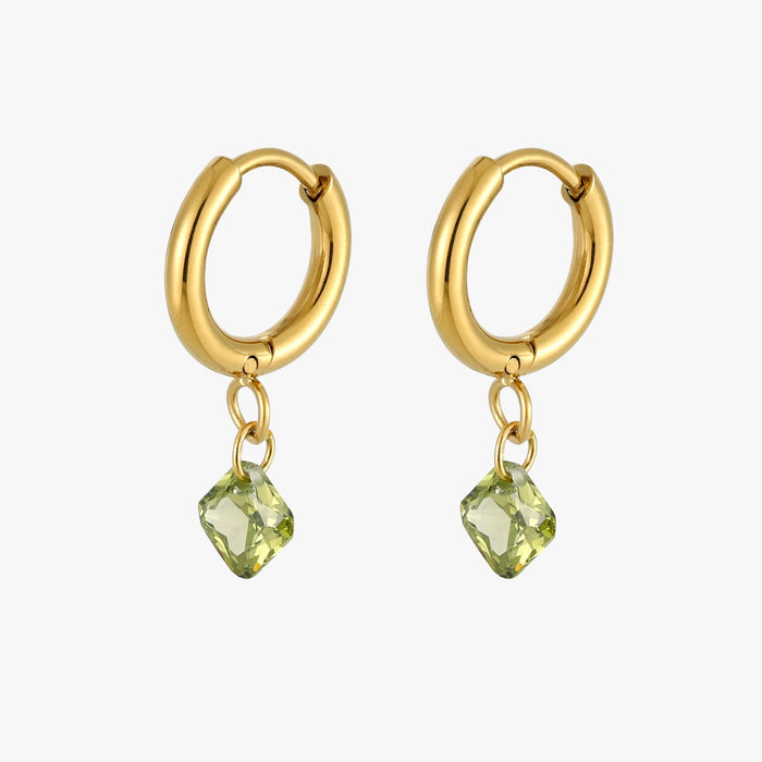 Gold Lime Hoops