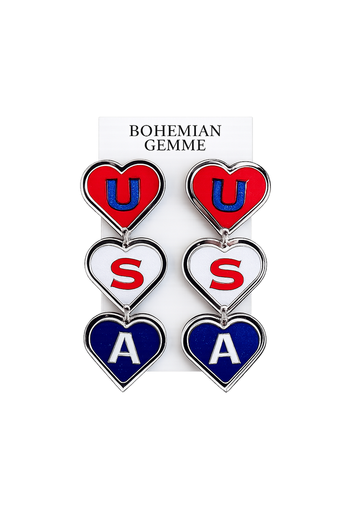 Limited Edition 🇺🇸 Heart for Team USA Earrings 🇺🇸