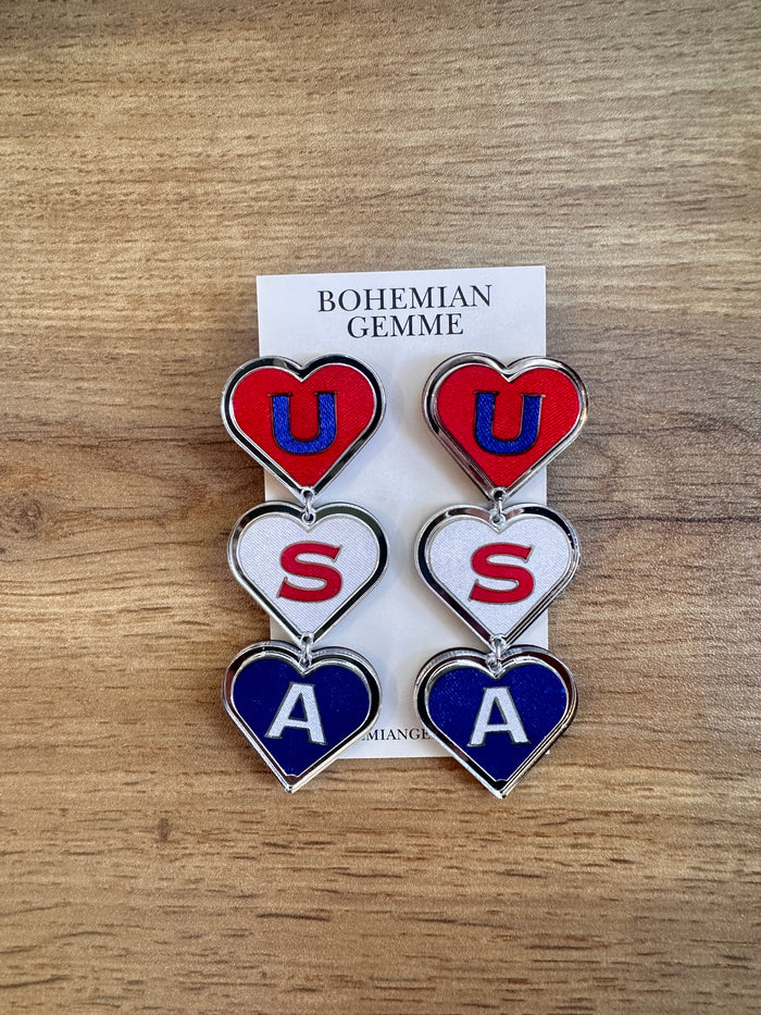 Limited Edition 🇺🇸 Heart for Team USA Earrings 🇺🇸