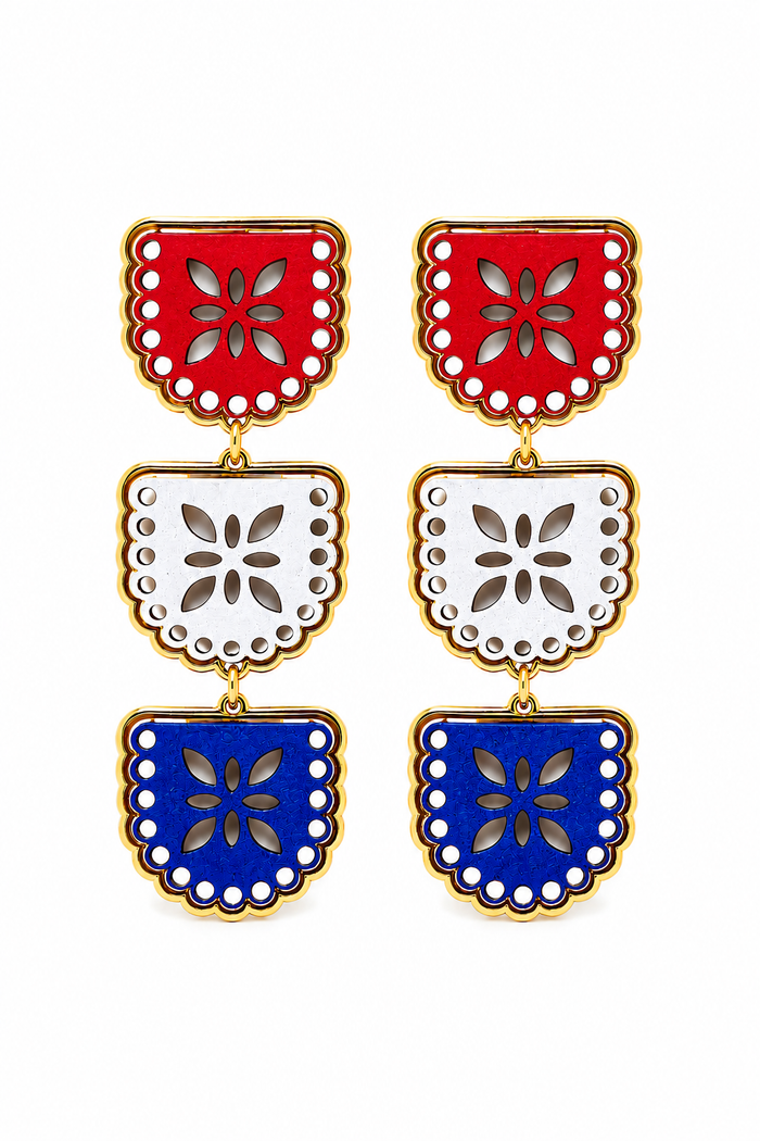 Limited Edition Red, White & Blue Papel Picado Earrings