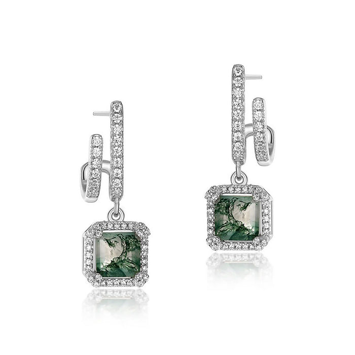 Loris Square Moss Earrings