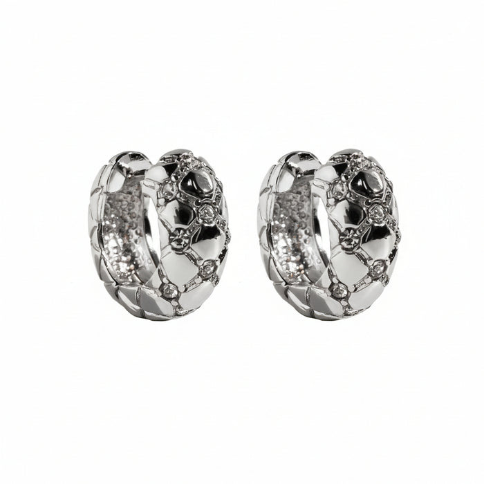 Lysianne Checkered Hoop Earrings