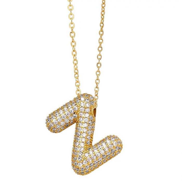 Maëvane 18K Gold Bubble Initial Letter Necklace