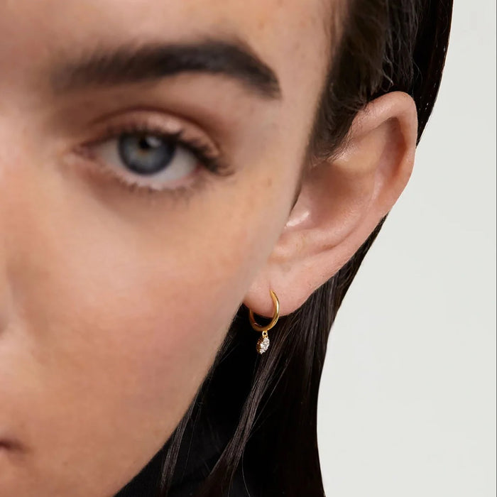 Marieke 18K Gold Marquise Huggie Earrings