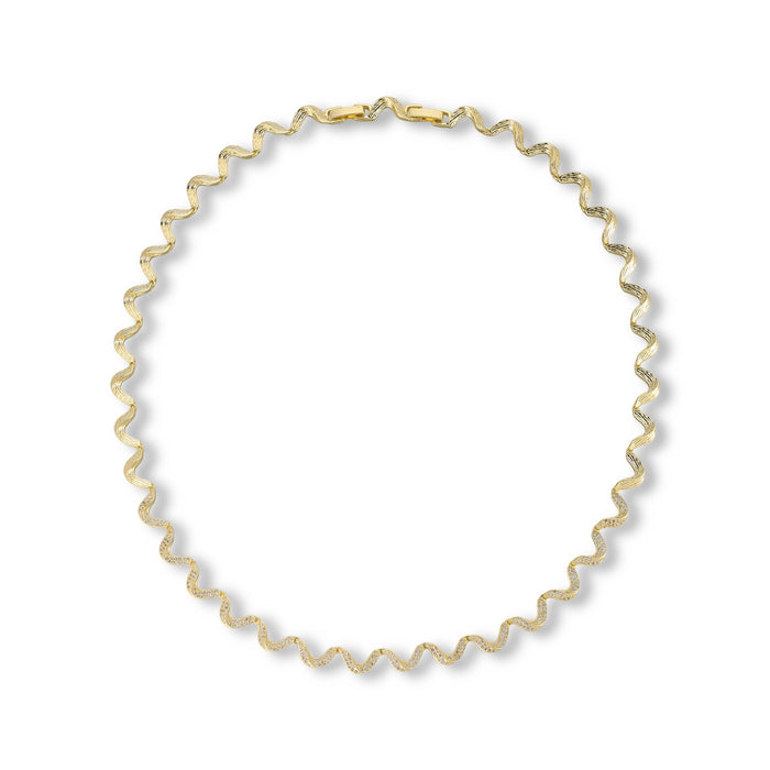 Marlen 14K Gold Wave Necklace