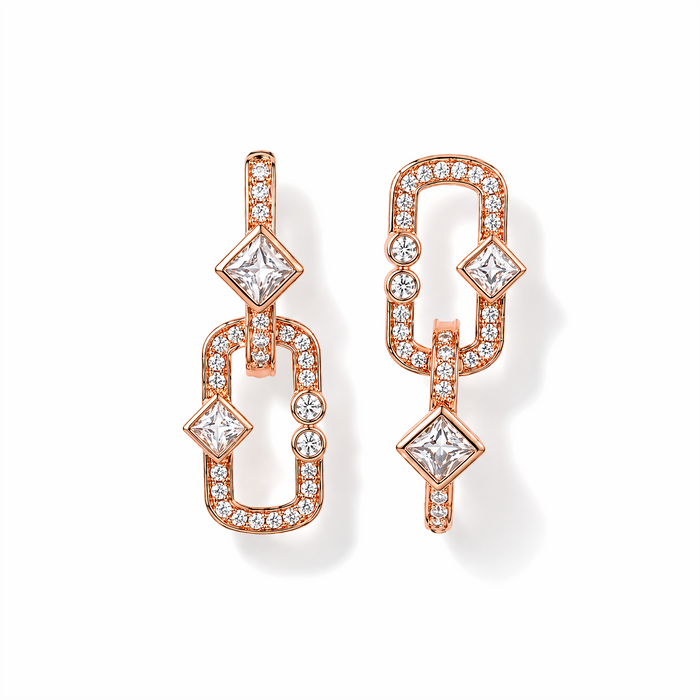 Meinhild 14K Gold Paperclip Rhombus Earrings