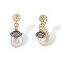 Natascha 14K Gold Baroque Pearl Eye Drop Earrings