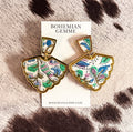 Paisley Block Print Statement Earrings