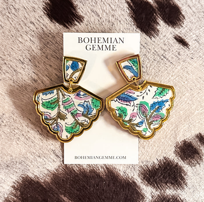 Paisley Block Print Statement Earrings
