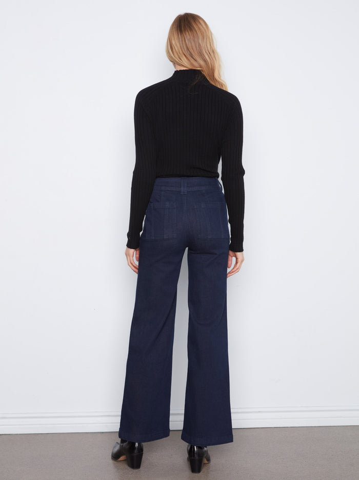 Designed with practical patch pockets, these full-length jeans combine style and functionality by Charlie B.
