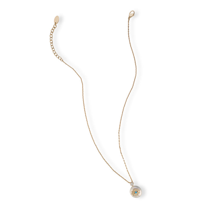 Phoebe 14K Gold Sun Ray Eye Baroque Pearl Necklace