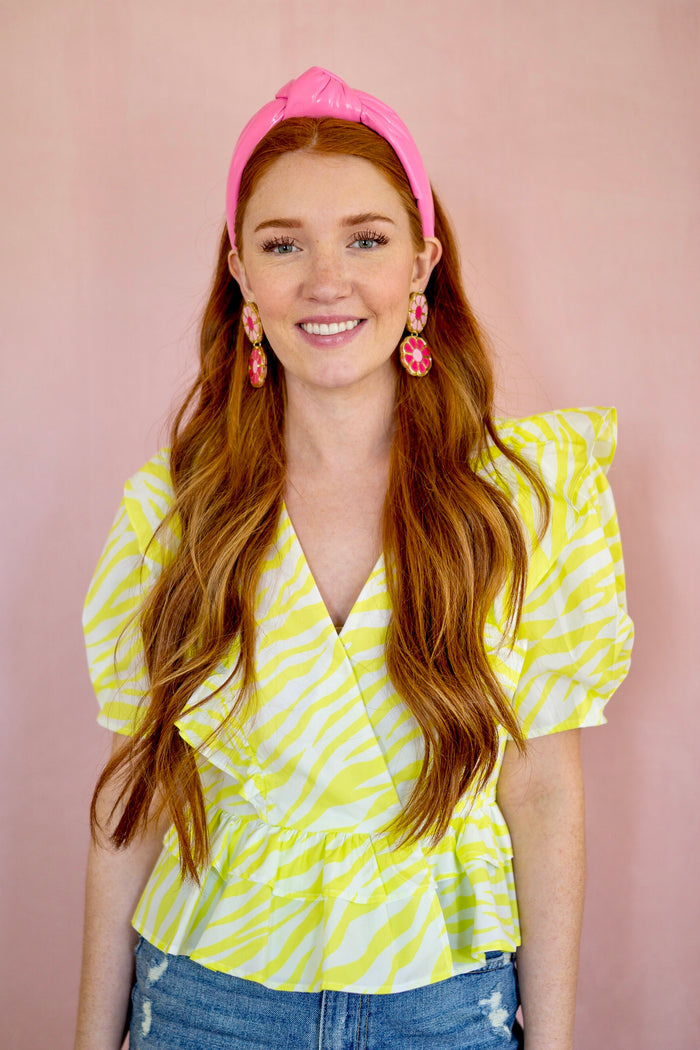 Pink Color Block Earrings