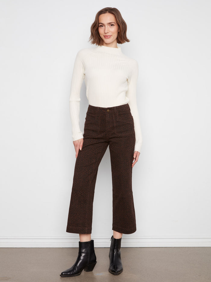 Stylish wide leg pants in a chic leopard print, perfect for adding flair to any outfit. By Charlie B.