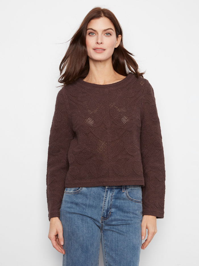 Experience the versatility of a reversible design with this chic sweater, crafted from pure cotton by Charlie B.