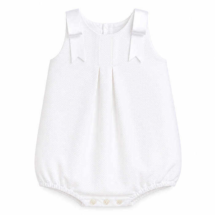Romper 'Piquet Bows' White