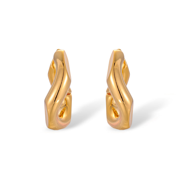 Rosalie 14K Gold Curve Hoop Earrings