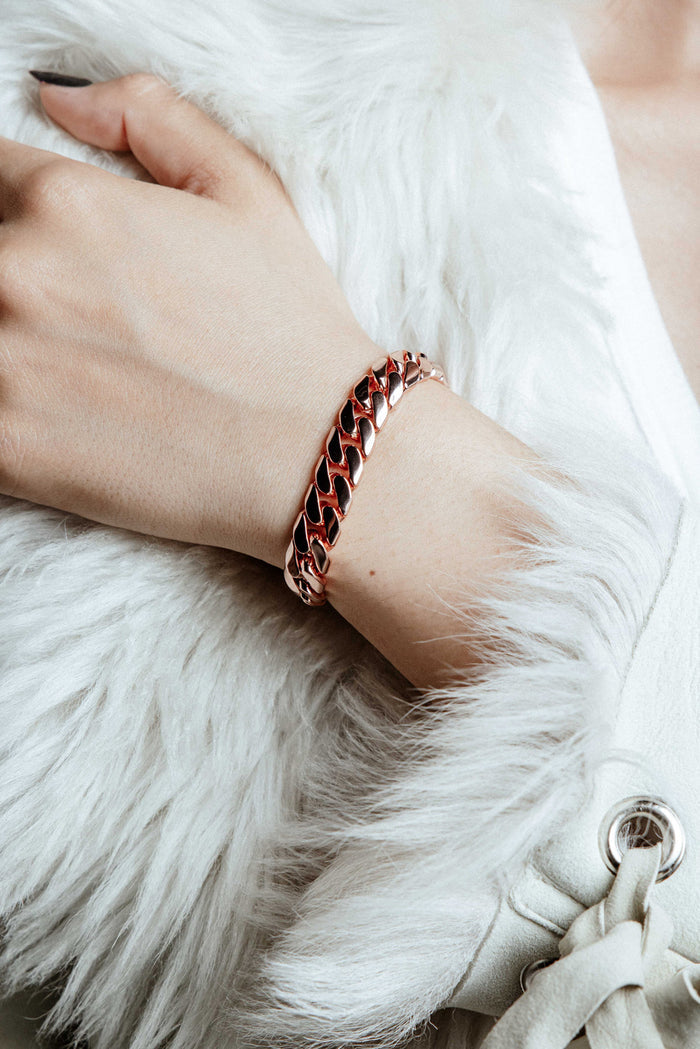 DARKAI Cuban Edge Rose Bracelet on Female Model