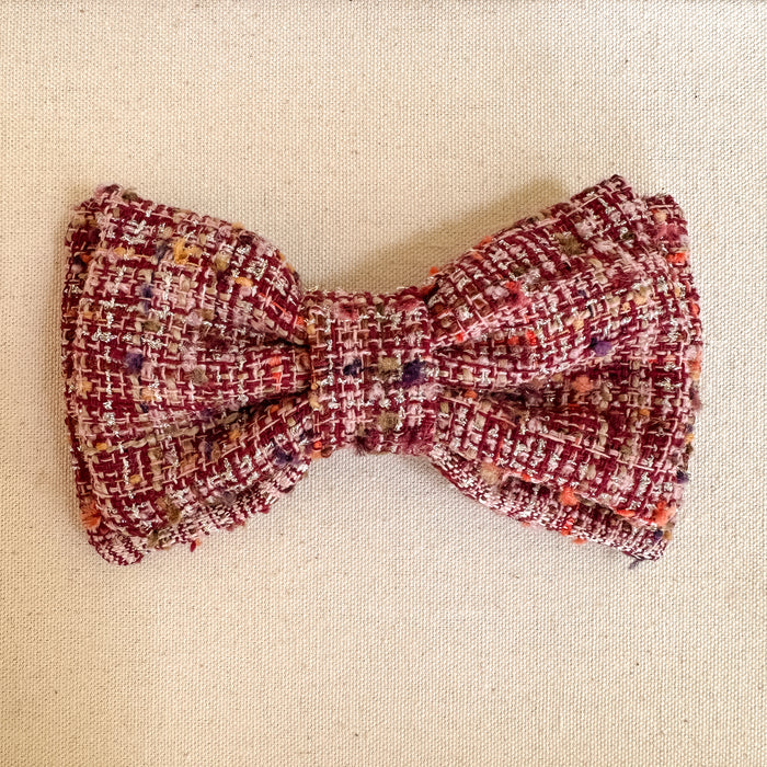 Sample Sale Lily Merlot Tweed Hair Bow Barrette