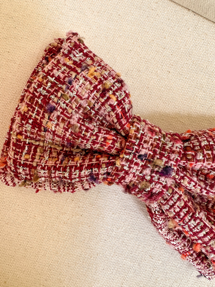 Sample Sale Lily Merlot Tweed Hair Bow Barrette