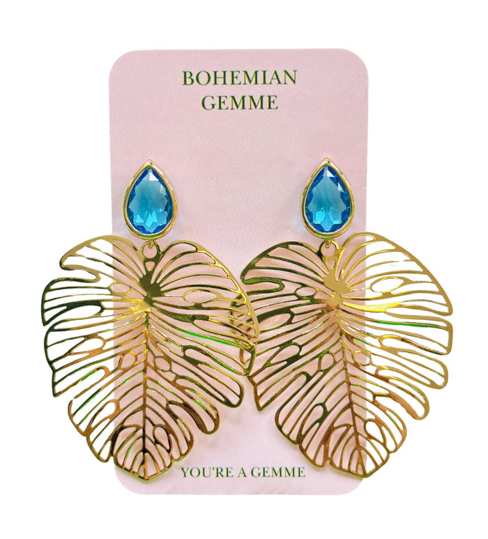 Sample Sale Peacock Leaf Earrings