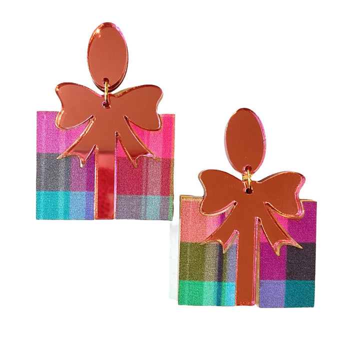 Sample Sale Pink and Blue Present Statement Dangles