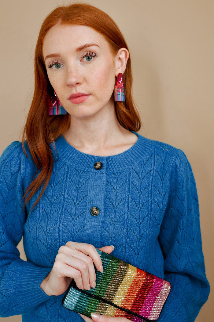 Sample Sale Pink and Blue Present Statement Dangles