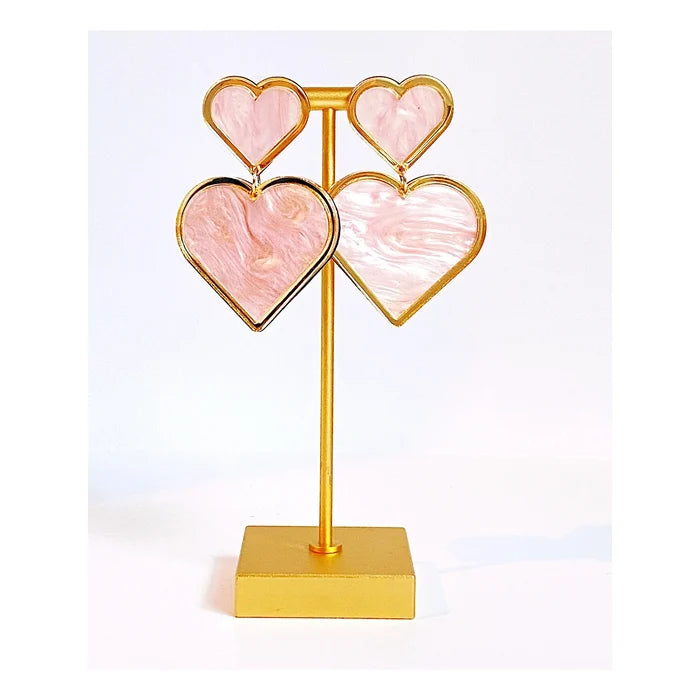 Sample Sale Pink Heart Statement Earrings