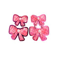 Sample Sale Pink Plaid Double Bow Earrings
