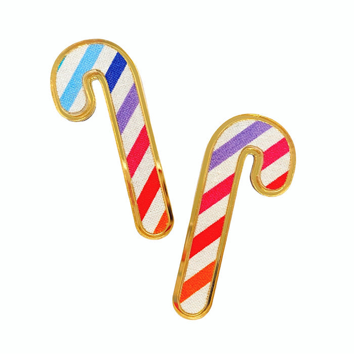 Sample Sale Rainbow Candy Cane Earrings
