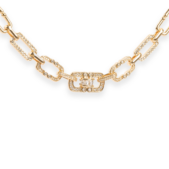 Sighild 14K Gold Geometric Link Choker Necklace