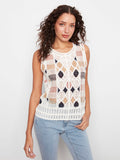 The top features a classic crew neckline, adding elegance to any outfit. Designed by Charlie B.