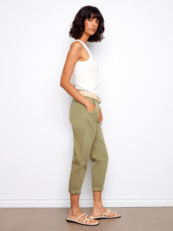 Designed with convenient slash pockets for practicality and style by Charlie B.