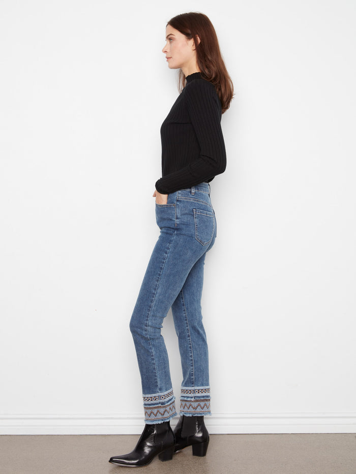 Showcasing a stylish ankle length and classic five-pocket design, these jeans elevate any outfit effortlessly by Charlie B.