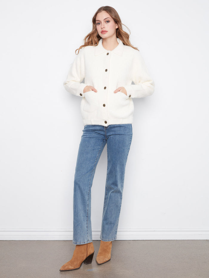 Soft Knit Jacket - Ecru